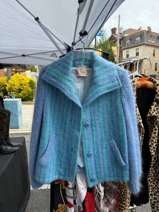 1950s Mohair Striped Coat
