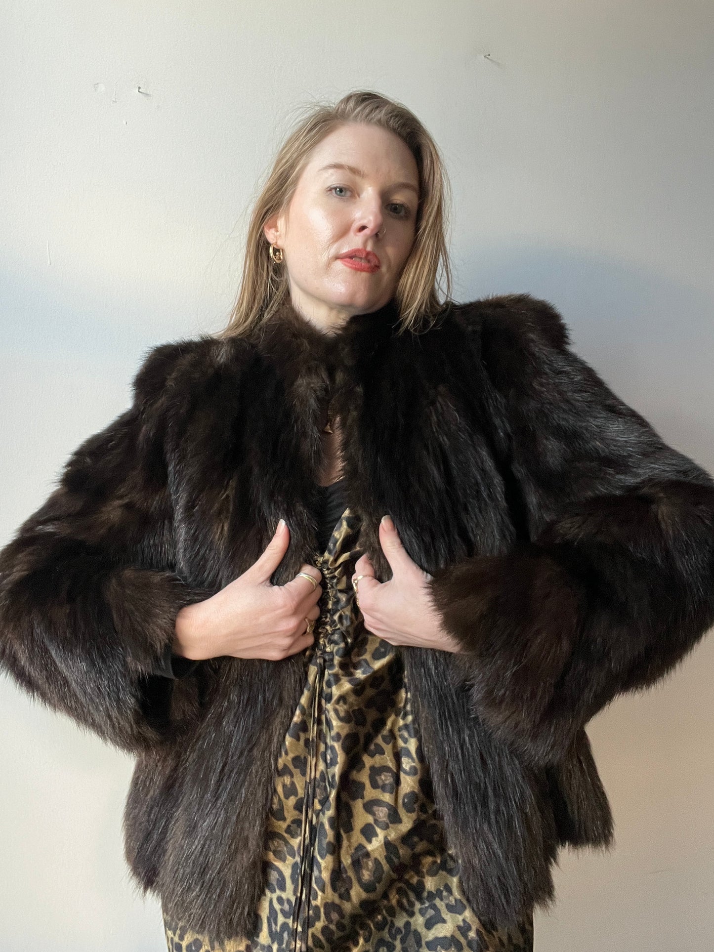 1950s Authentic Mink Fur Coat M