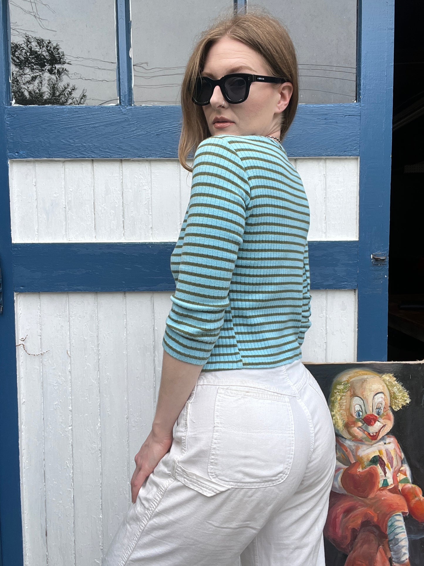 1960s Blue Striped Tee