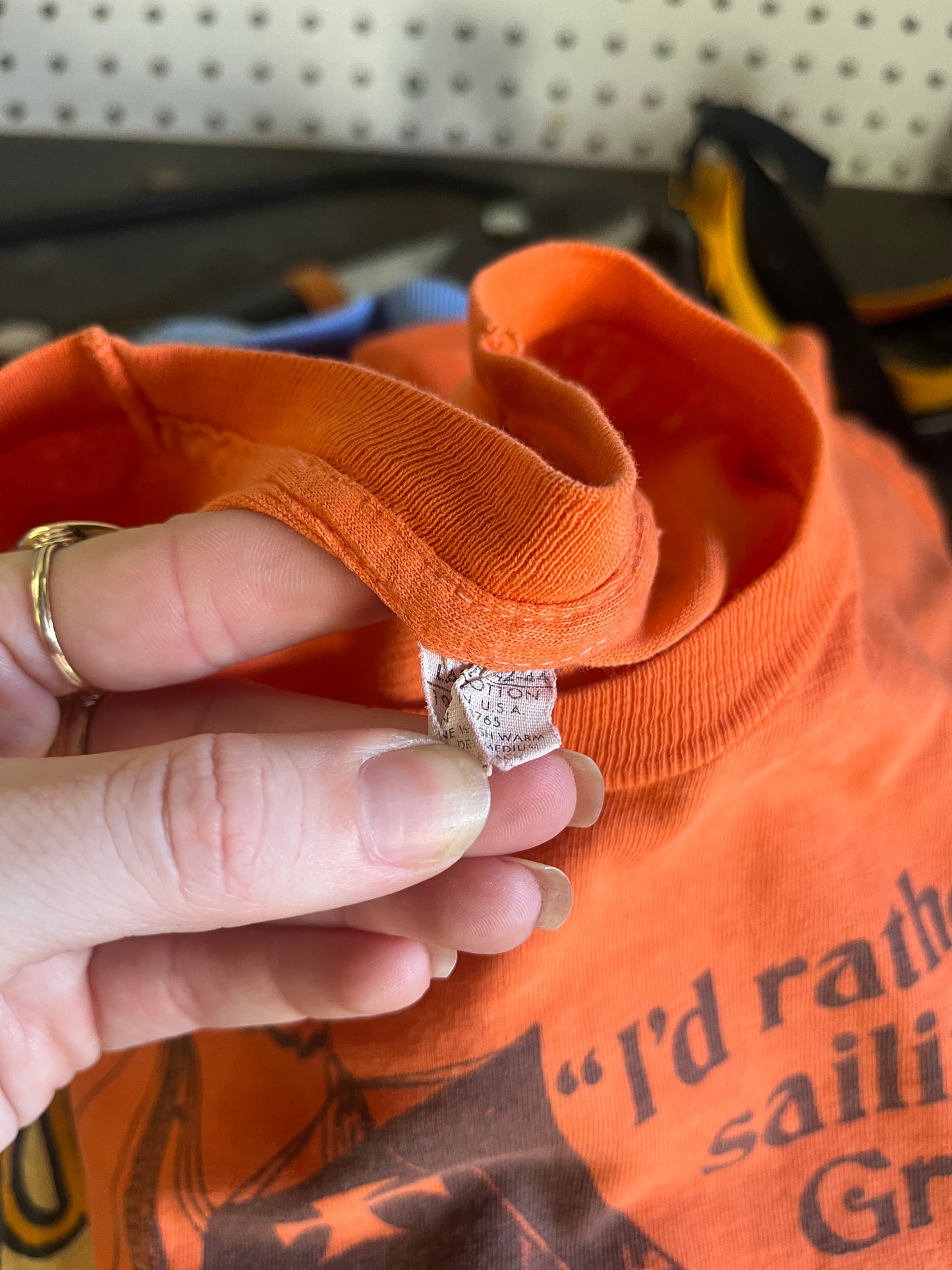 Vintage 1970s I’d Rather Be Sailing Orange Tee