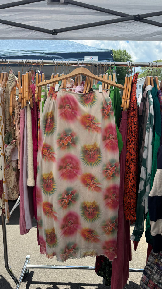 1990d All Over Print Maxi Skirt
