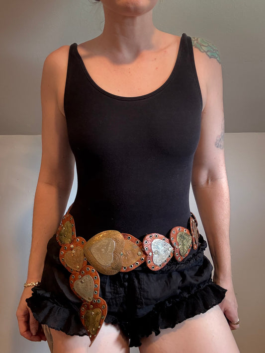 2 Vintage Belts - Leather & Metal