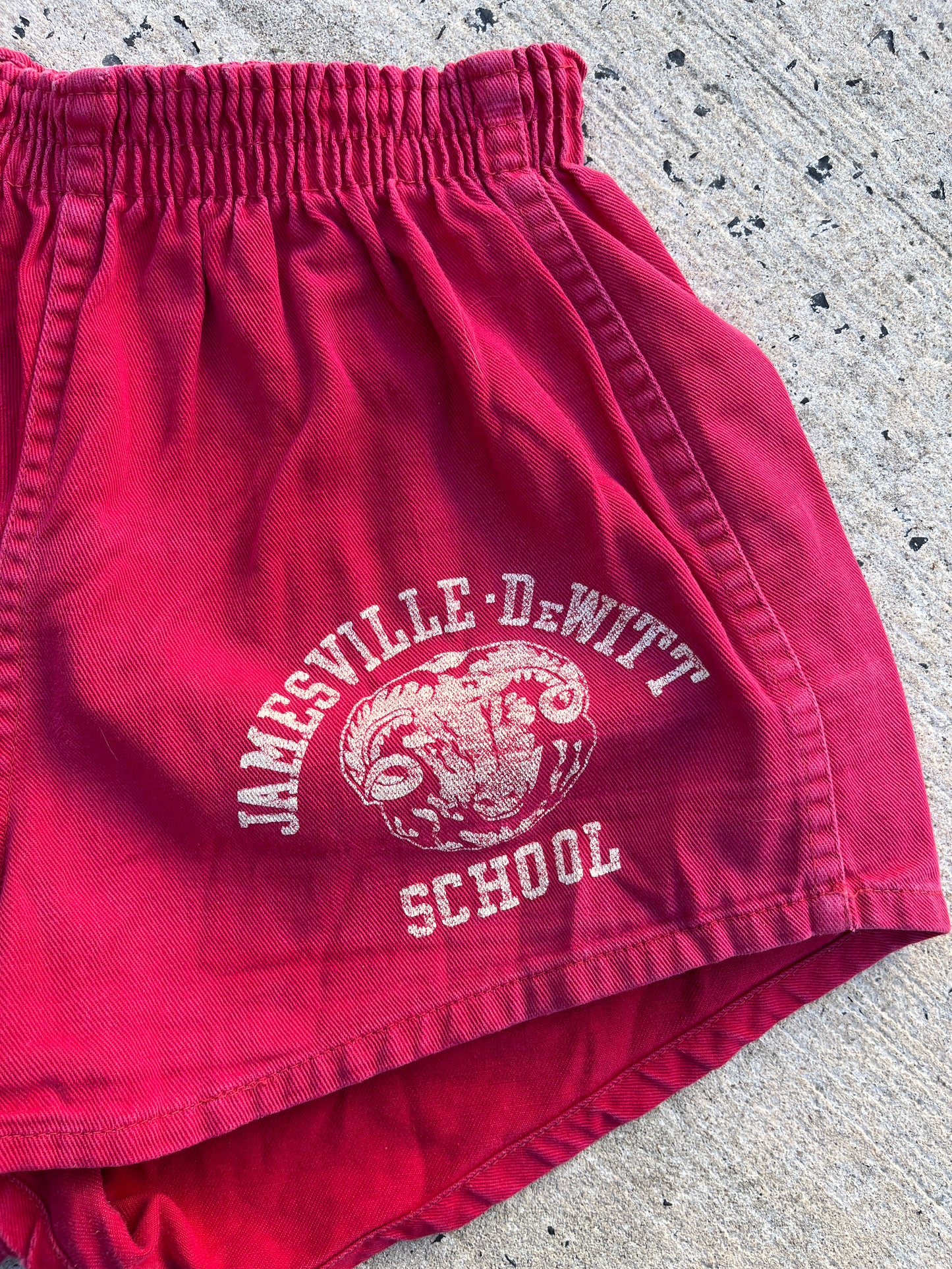 1950s Red Janesville DeWitt School Champion Gym Shorts S