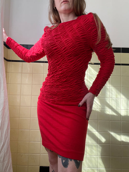 1960's Louis Feraud Designer Red Dress