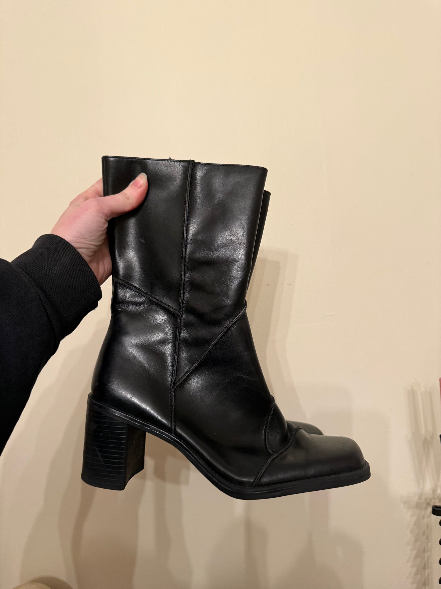 1990s Patchwork Chunky Boots
