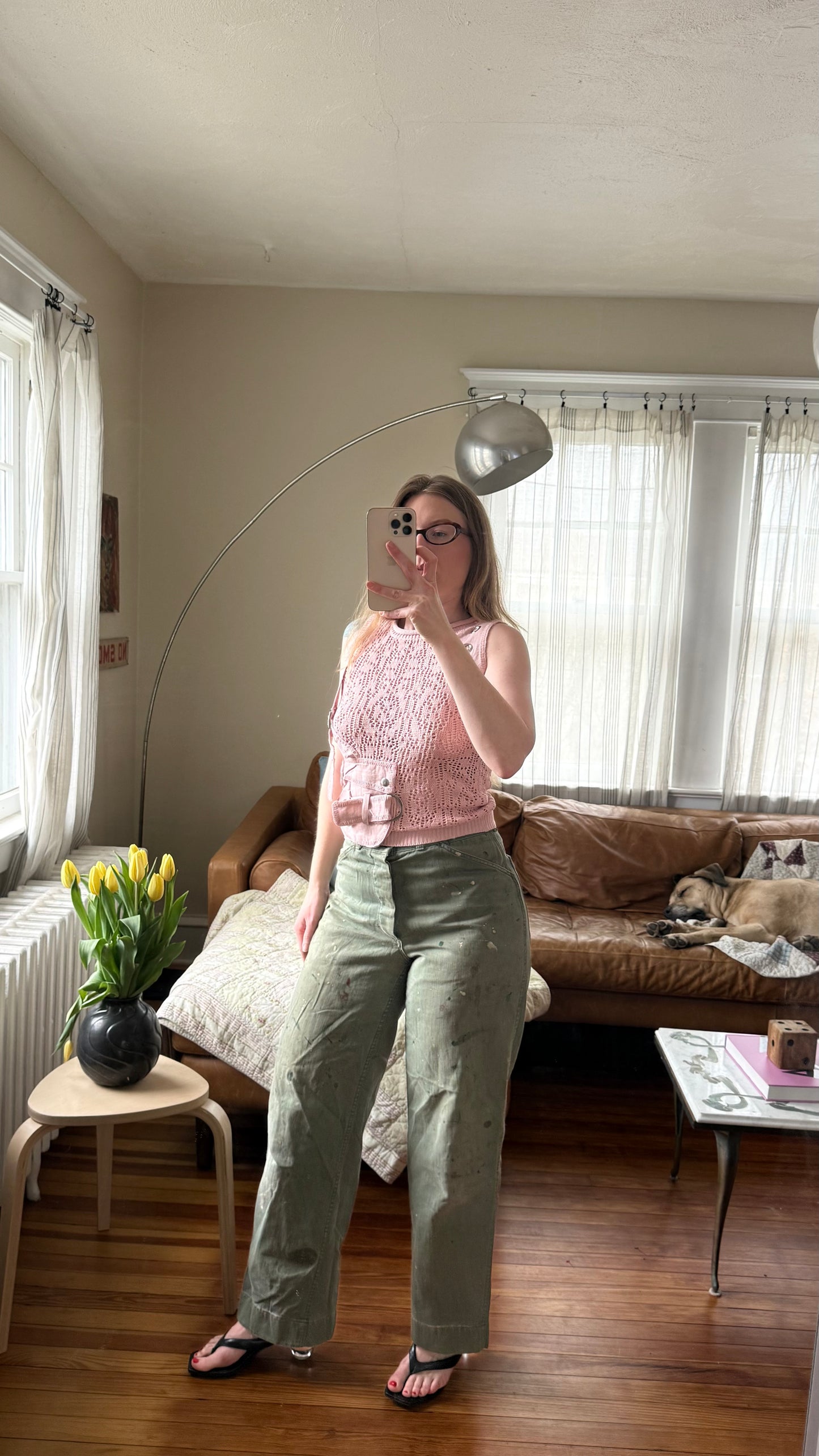 Y2K Cotton Knit Top with Pocket
