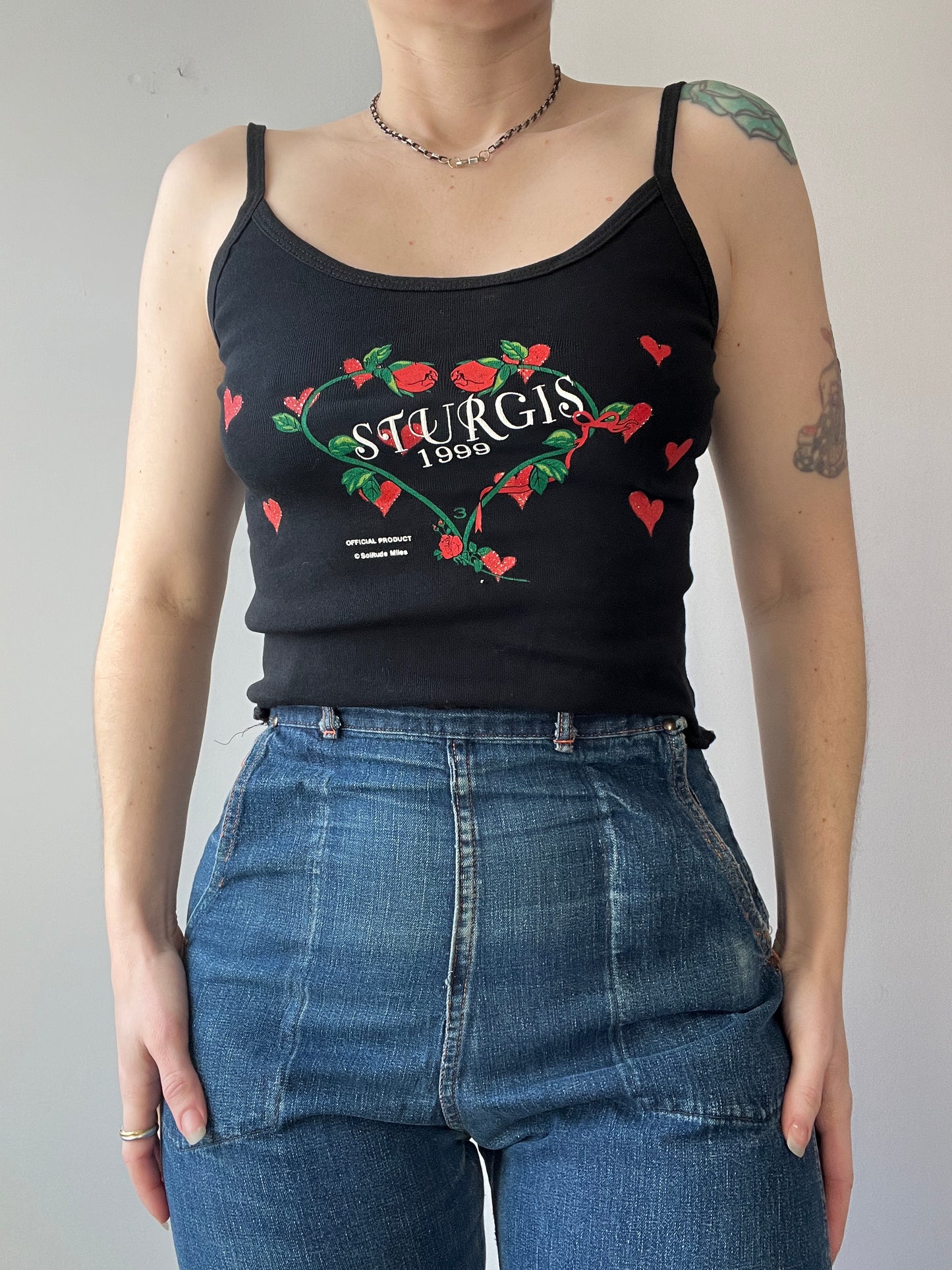 Vintage Sturgis 1990s Roses Tank S