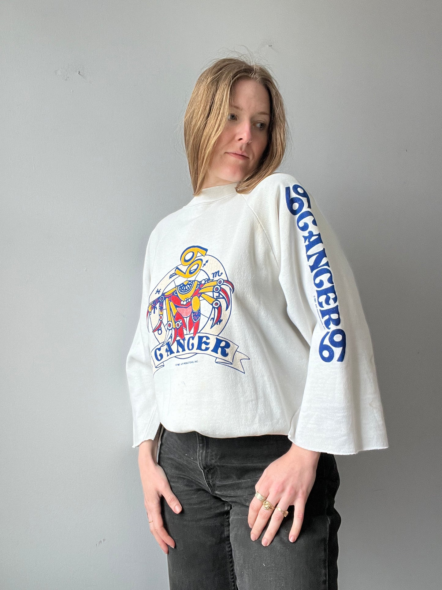 1980s Cancer Astrology Crew Neck L