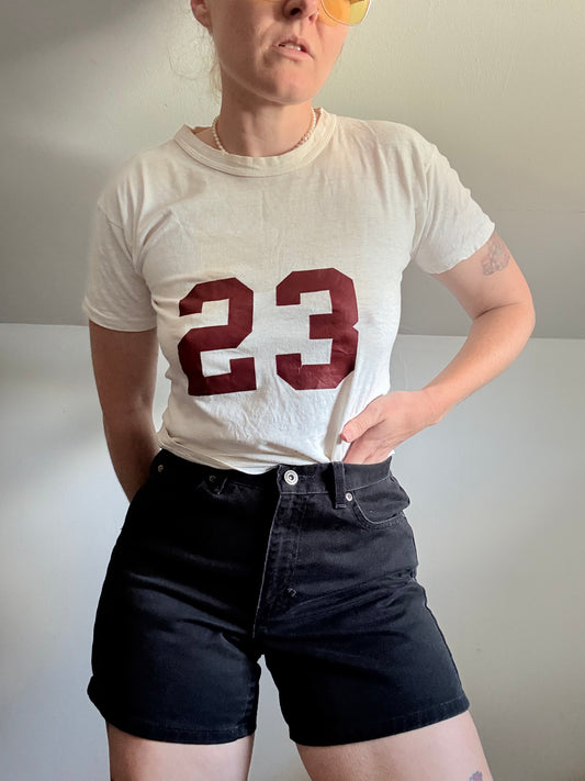 1960s 23 White Jersey Tee M