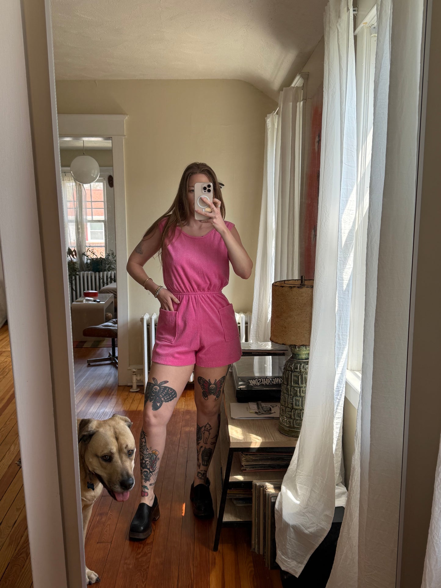 Pink Terry Cloth Romper