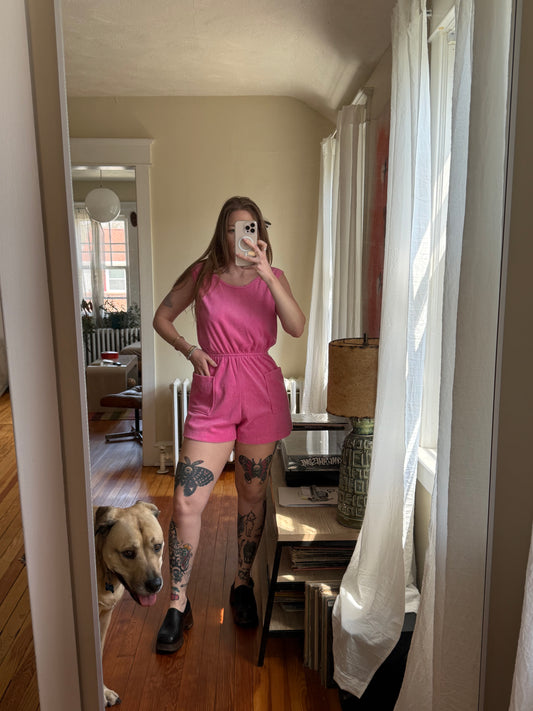 Pink Terry Cloth Romper