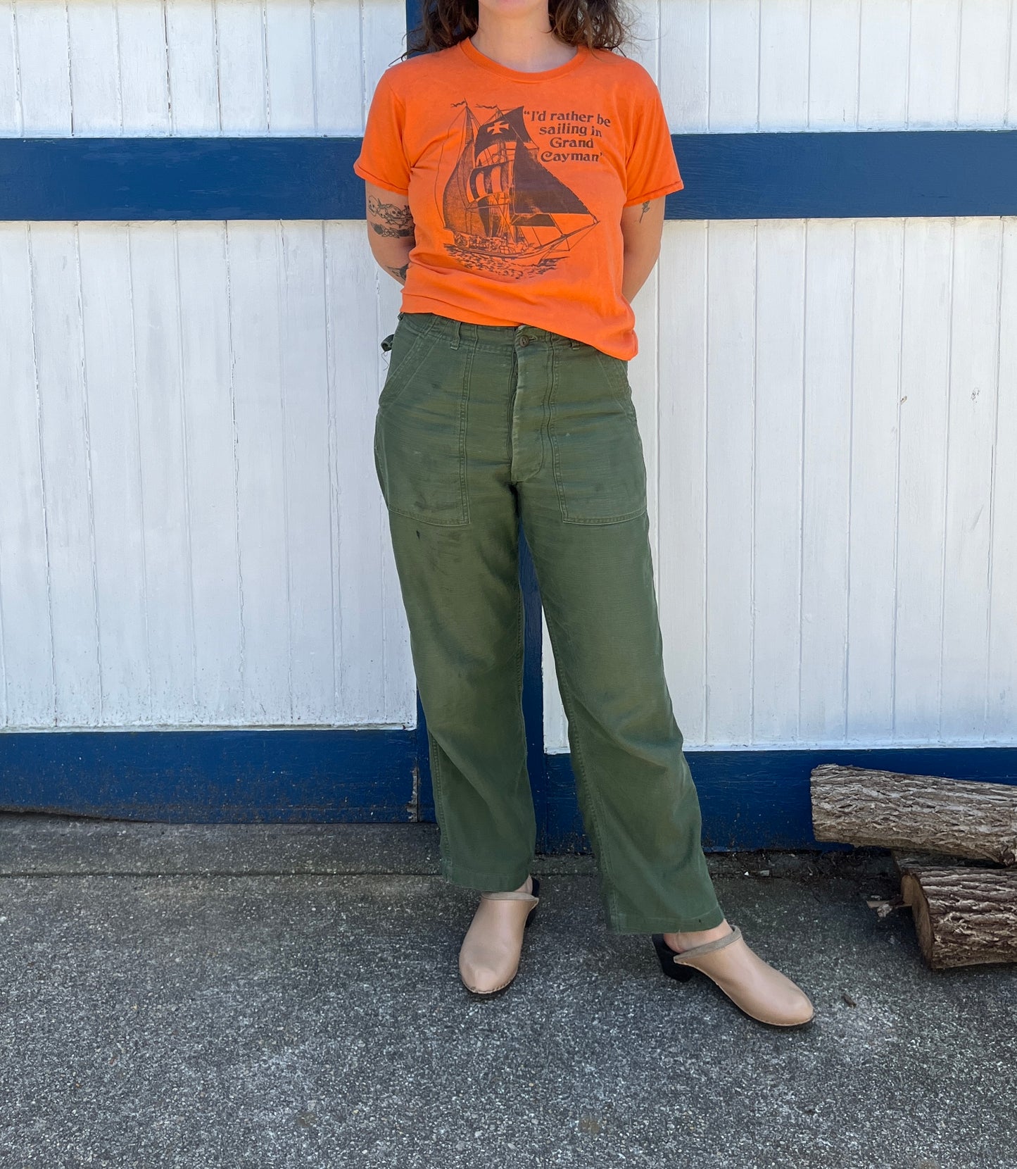 Vintage 1970s I’d Rather Be Sailing Orange Tee