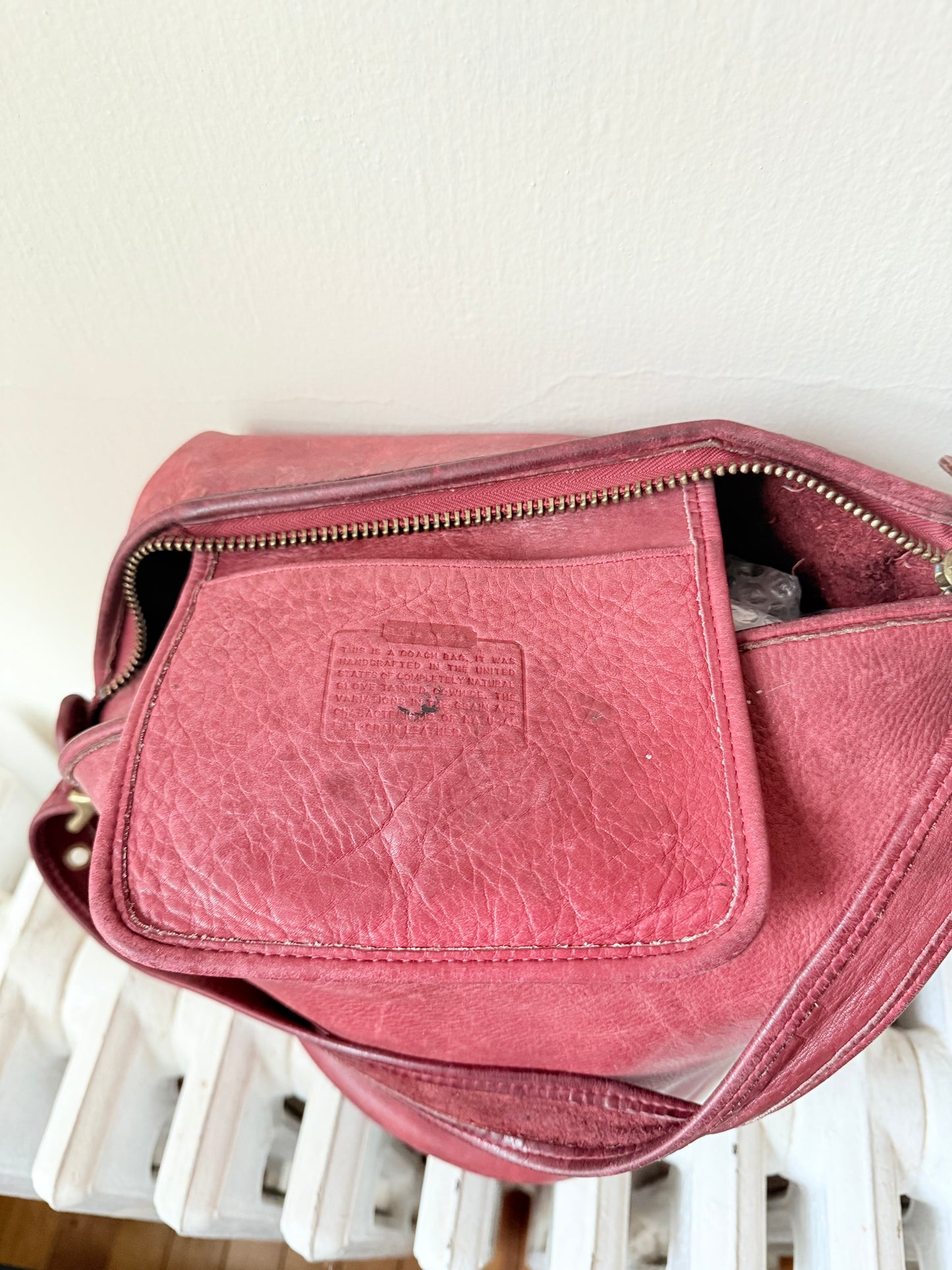 Vintage Duffle Feed Sac XL Coach Bag Red