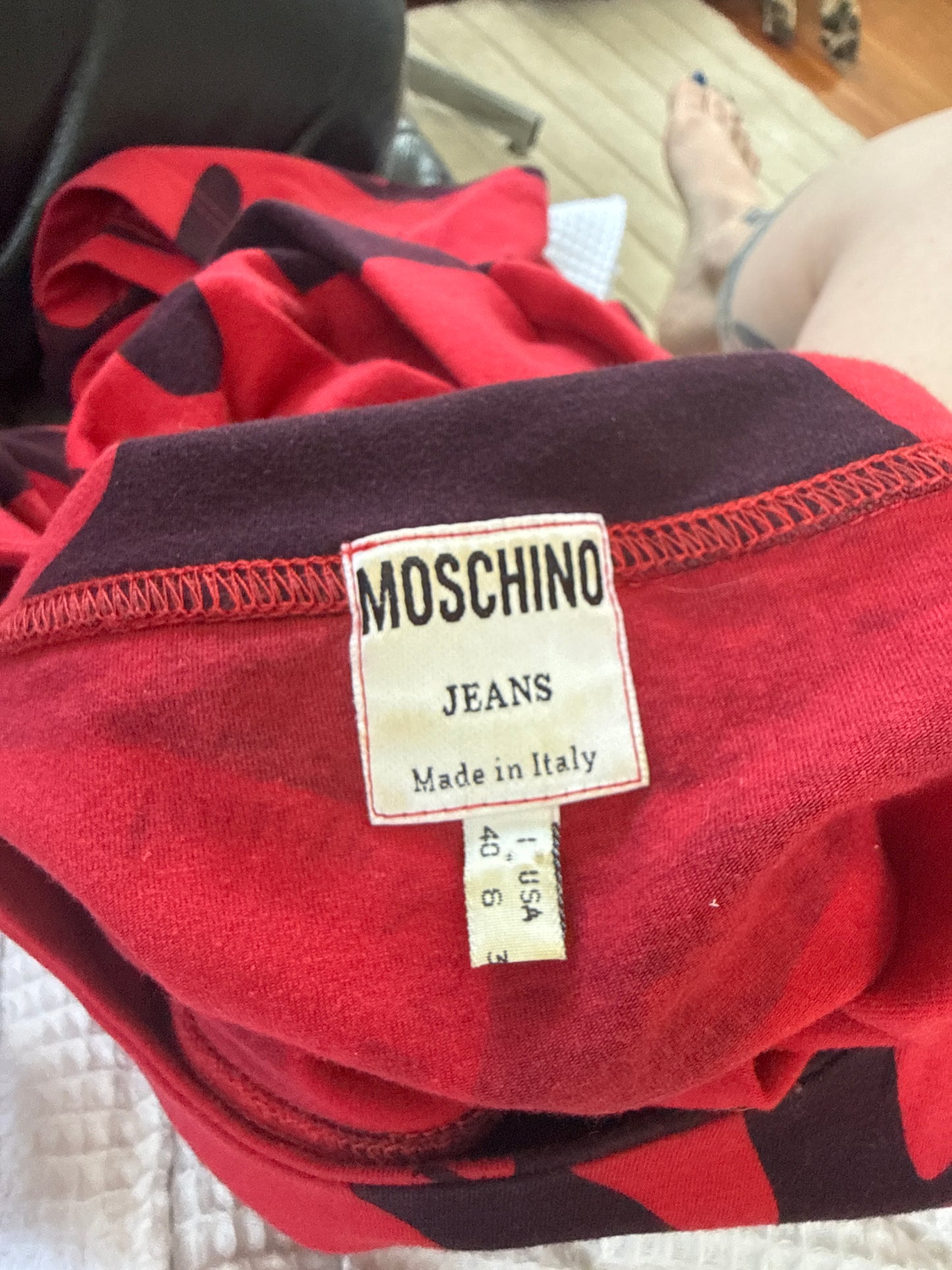 Y2K Moschino Touched By All Over Print Cotton Mini Dress