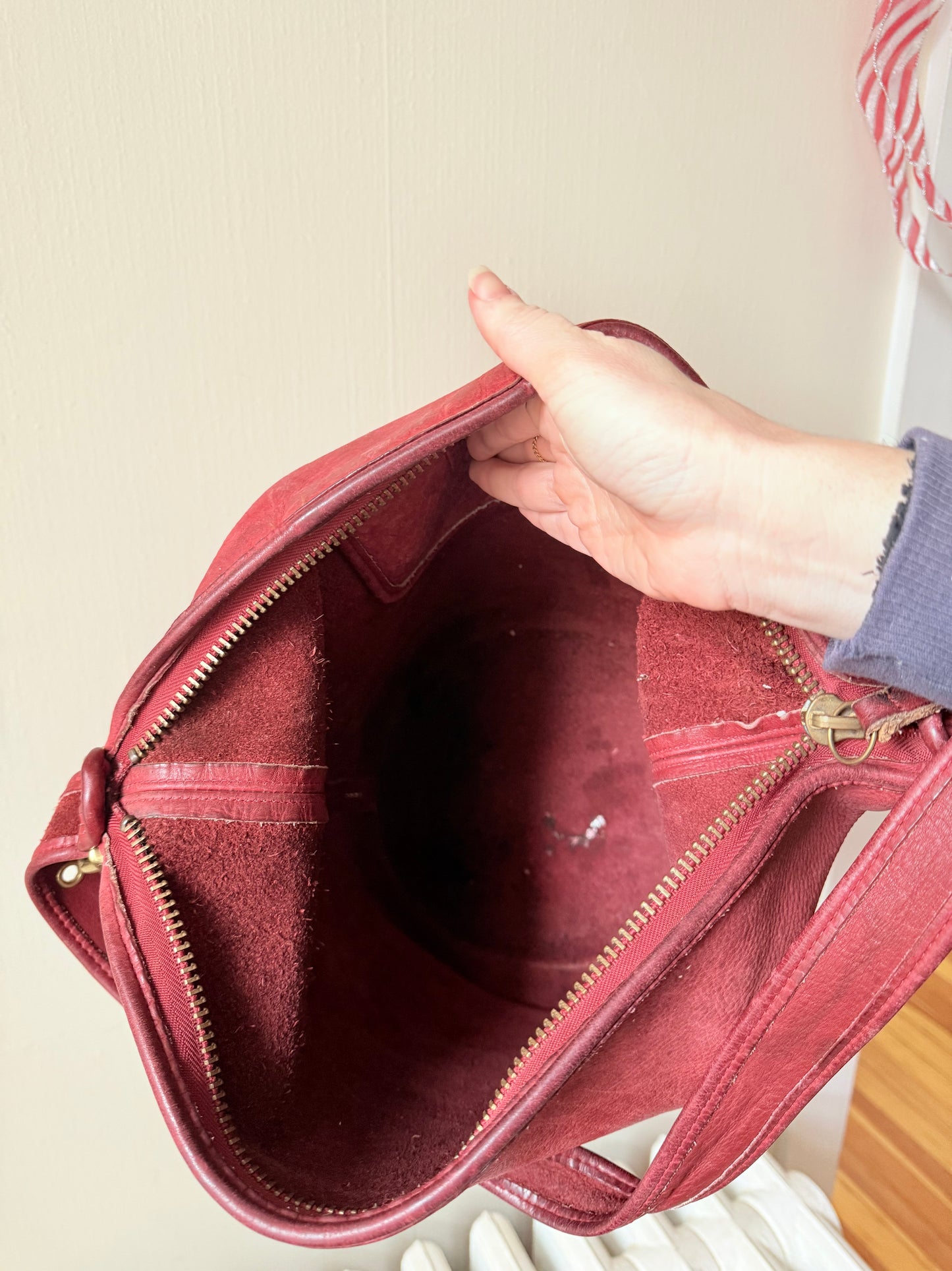 Vintage Duffle Feed Sac XL Coach Bag Red
