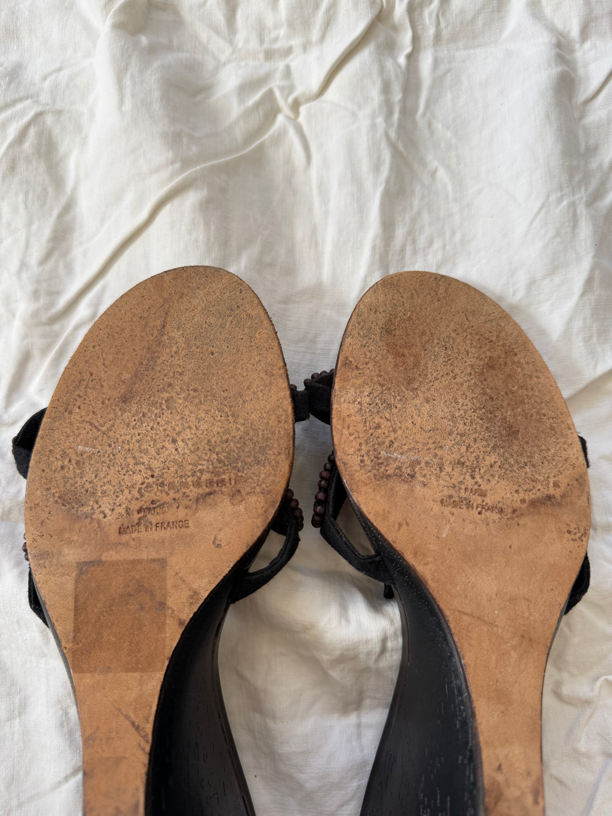 Vintage Robert Clergerie Brown Dragonfly Wedge Heels 36.5