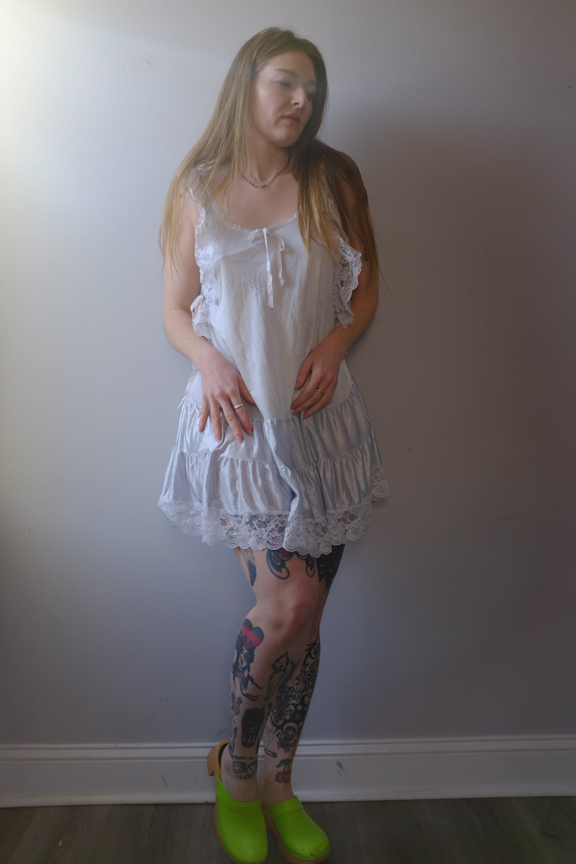 1970’s Perry-winkle Lingerie Ruffle Mini Dress