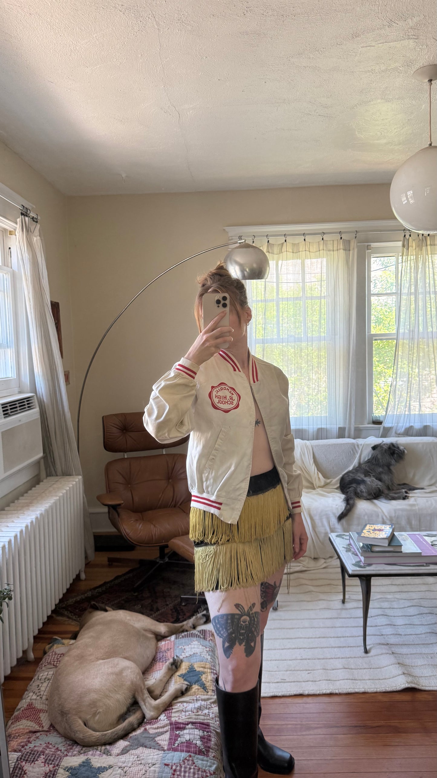 1960s Zip Up Light Weight Jr High School Jacket M