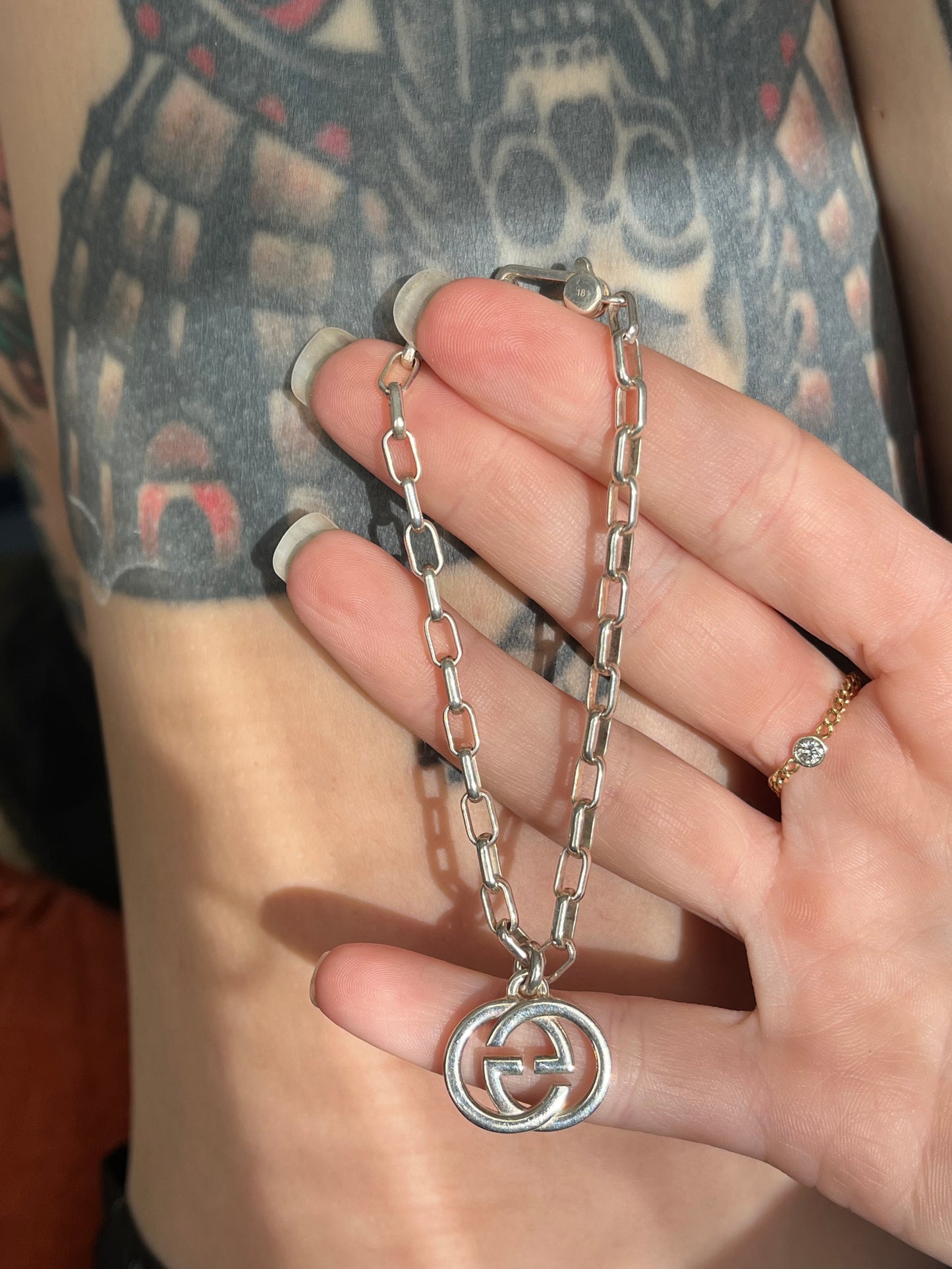 Authentic Gucci 925 Silver Chain Bracelet