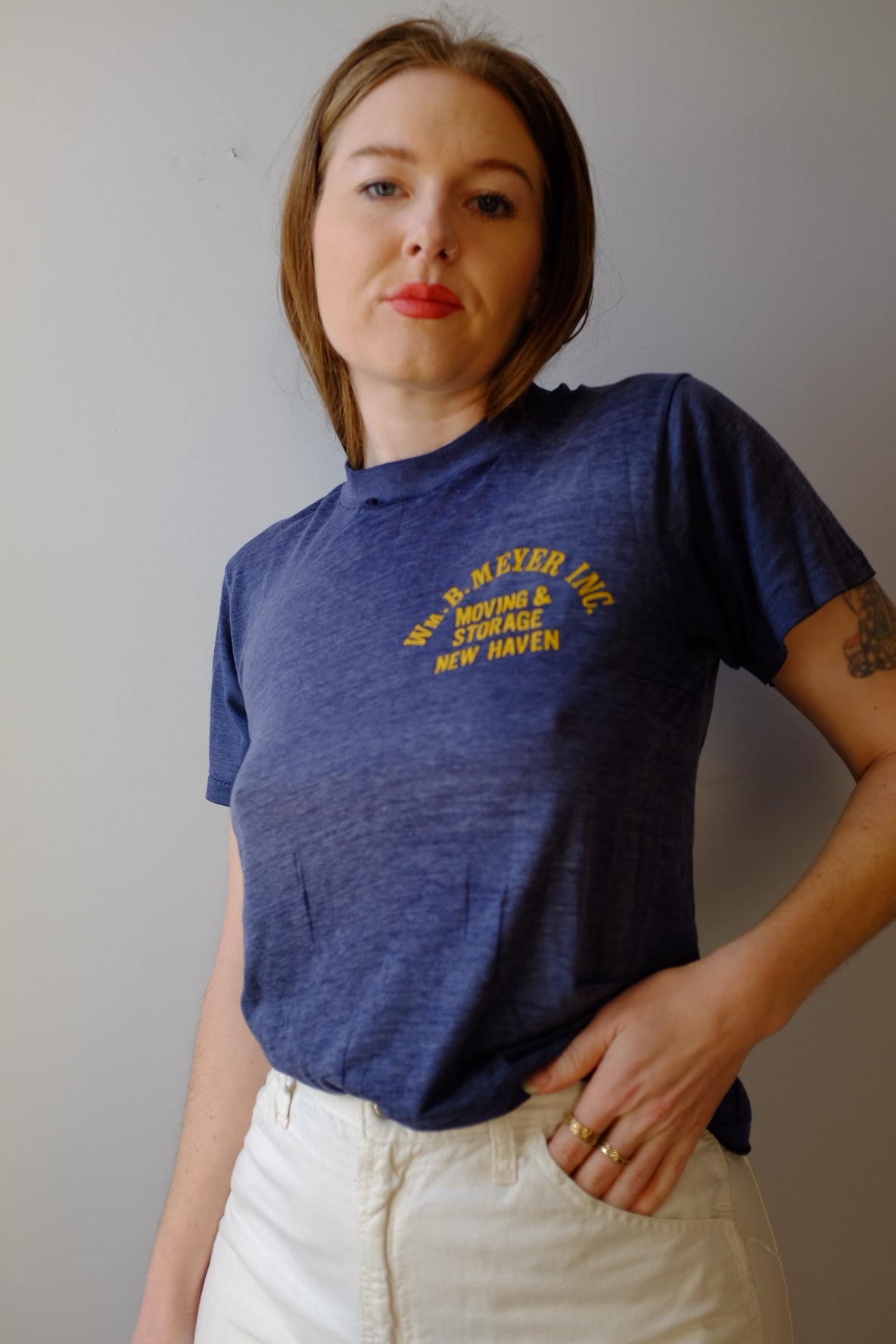 Vintage 1970s Moving & Storage Thin Tee S