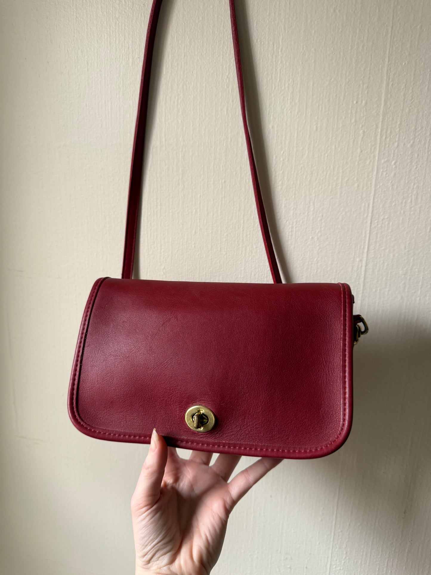 Made in USA Red Convertible Clutch Coach Bag