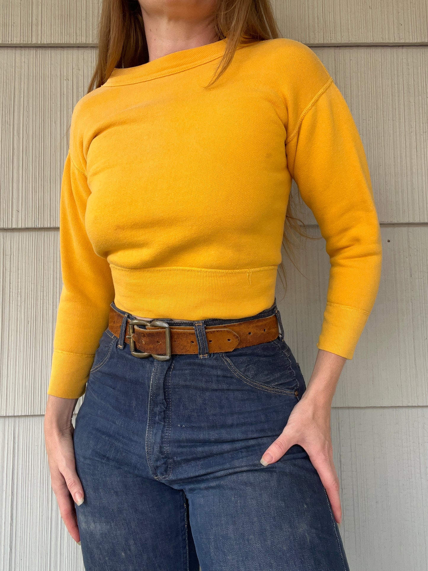 Vintage Mustard Yellow Crew Neck