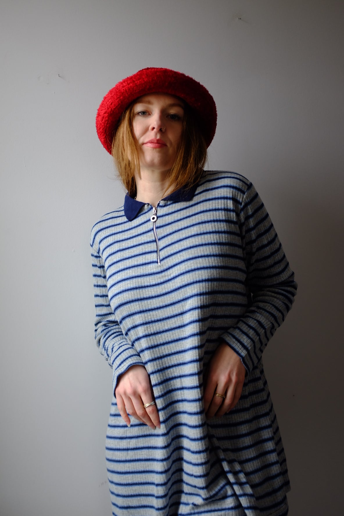 1990’s Striped Blue Cozy Dress