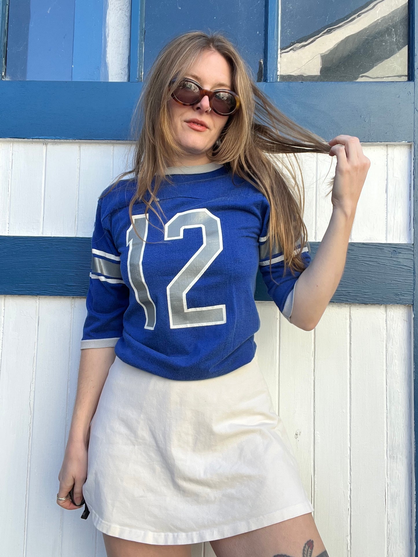 1970s Blue Number 12 Tee S/M