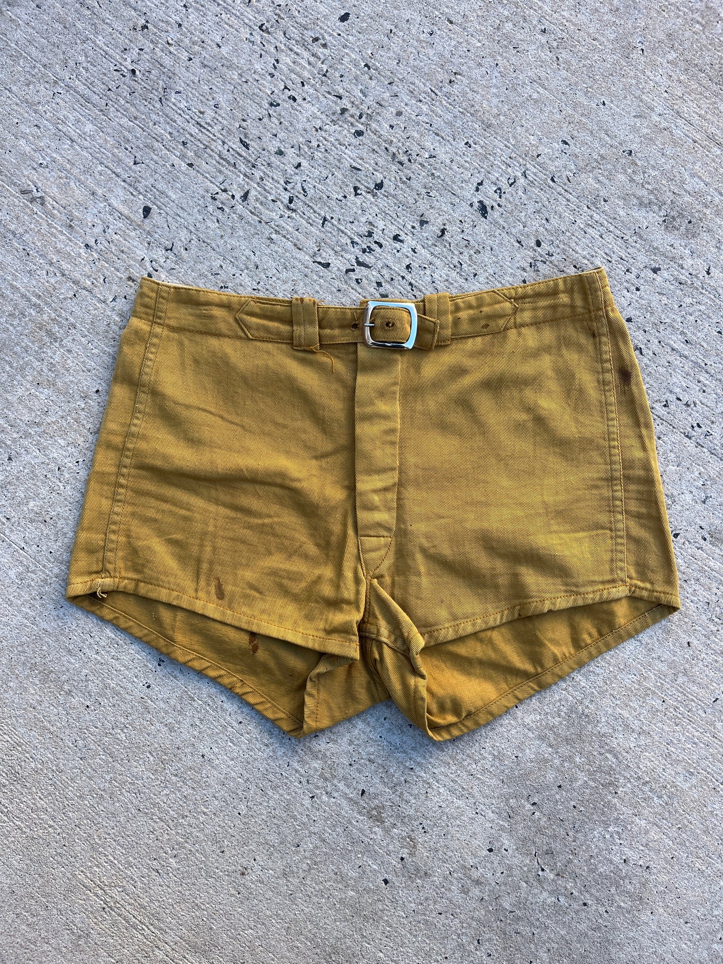 1940s Mustard Athletic Shorts 28”