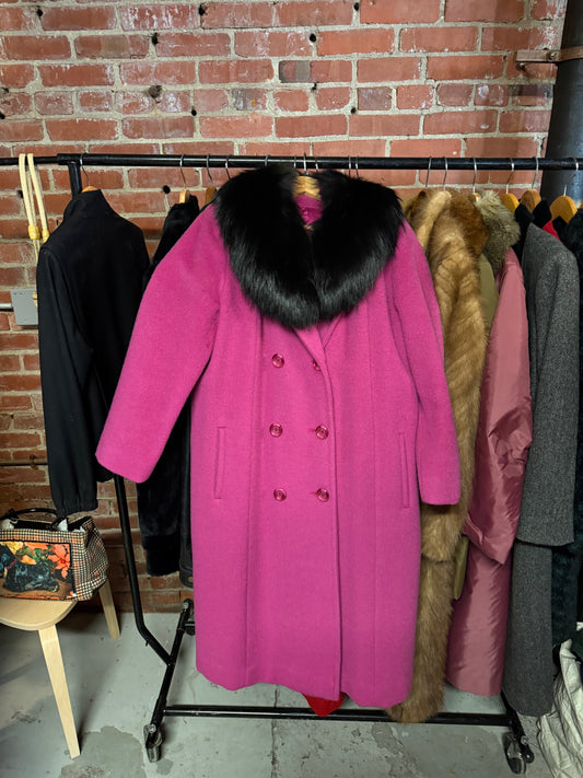 Vintage Pink Wool Coat