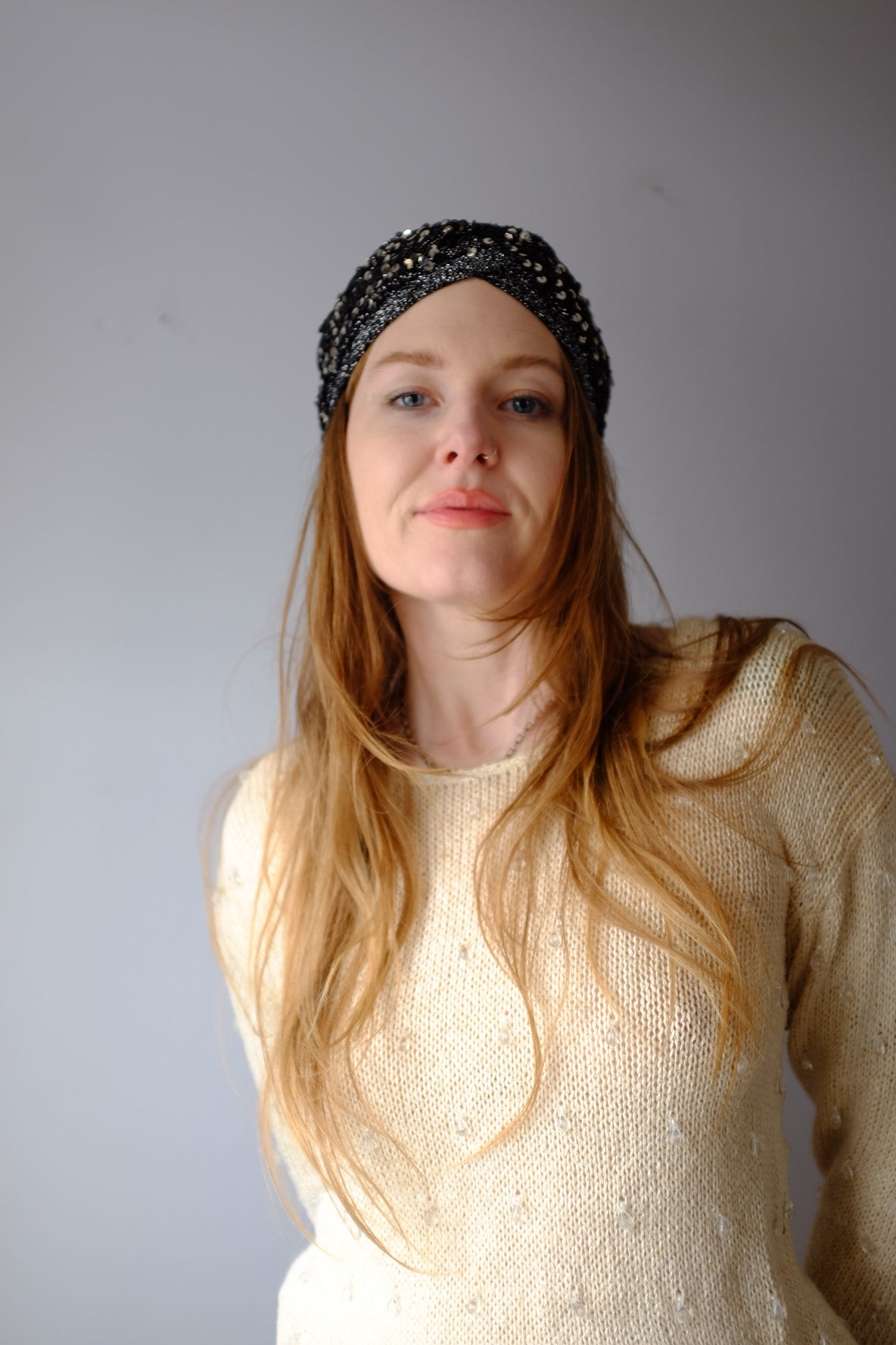 1970’s Black Sequined Turban