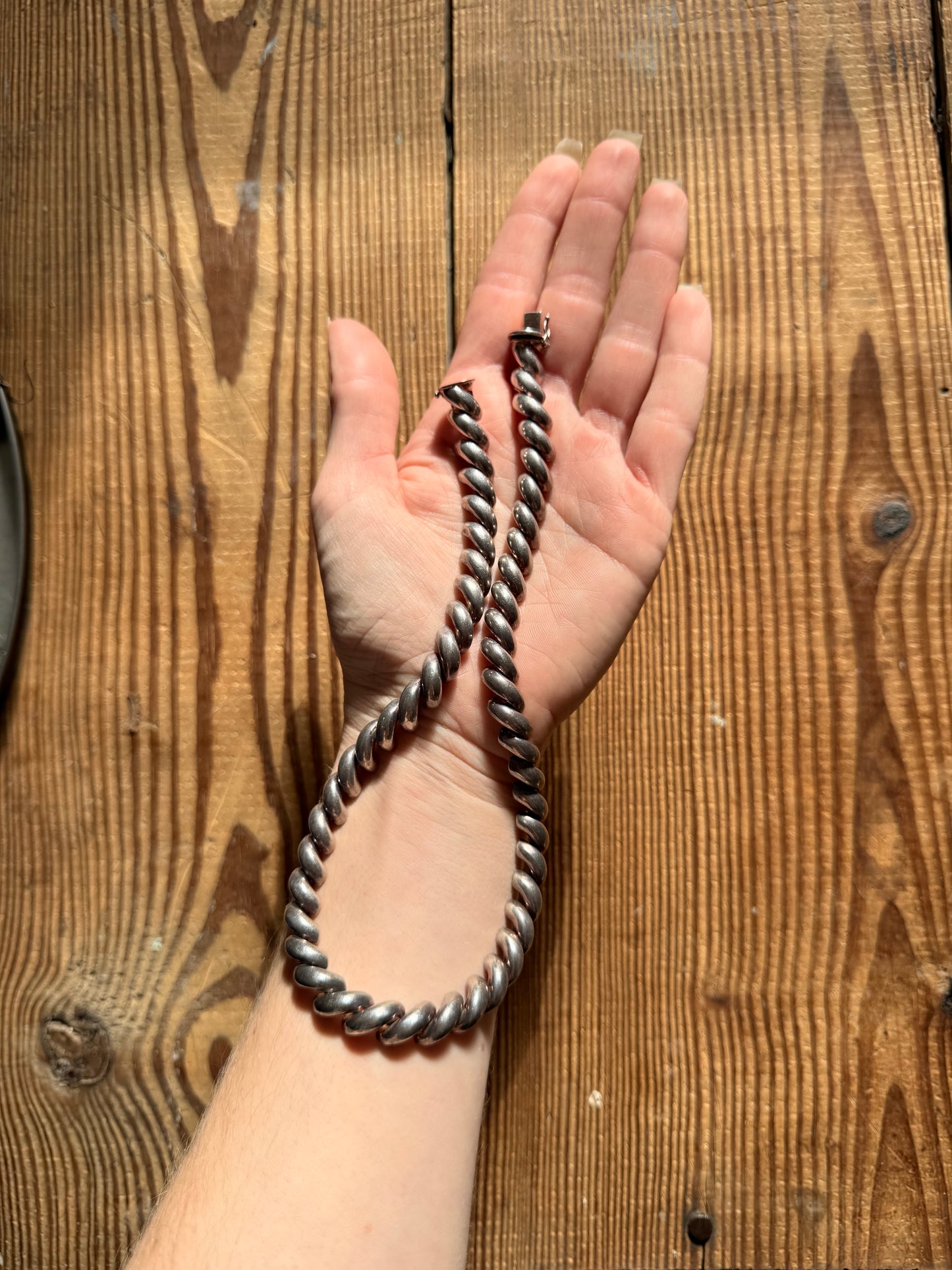 925 Silver San Marco Macaroni Link Necklace