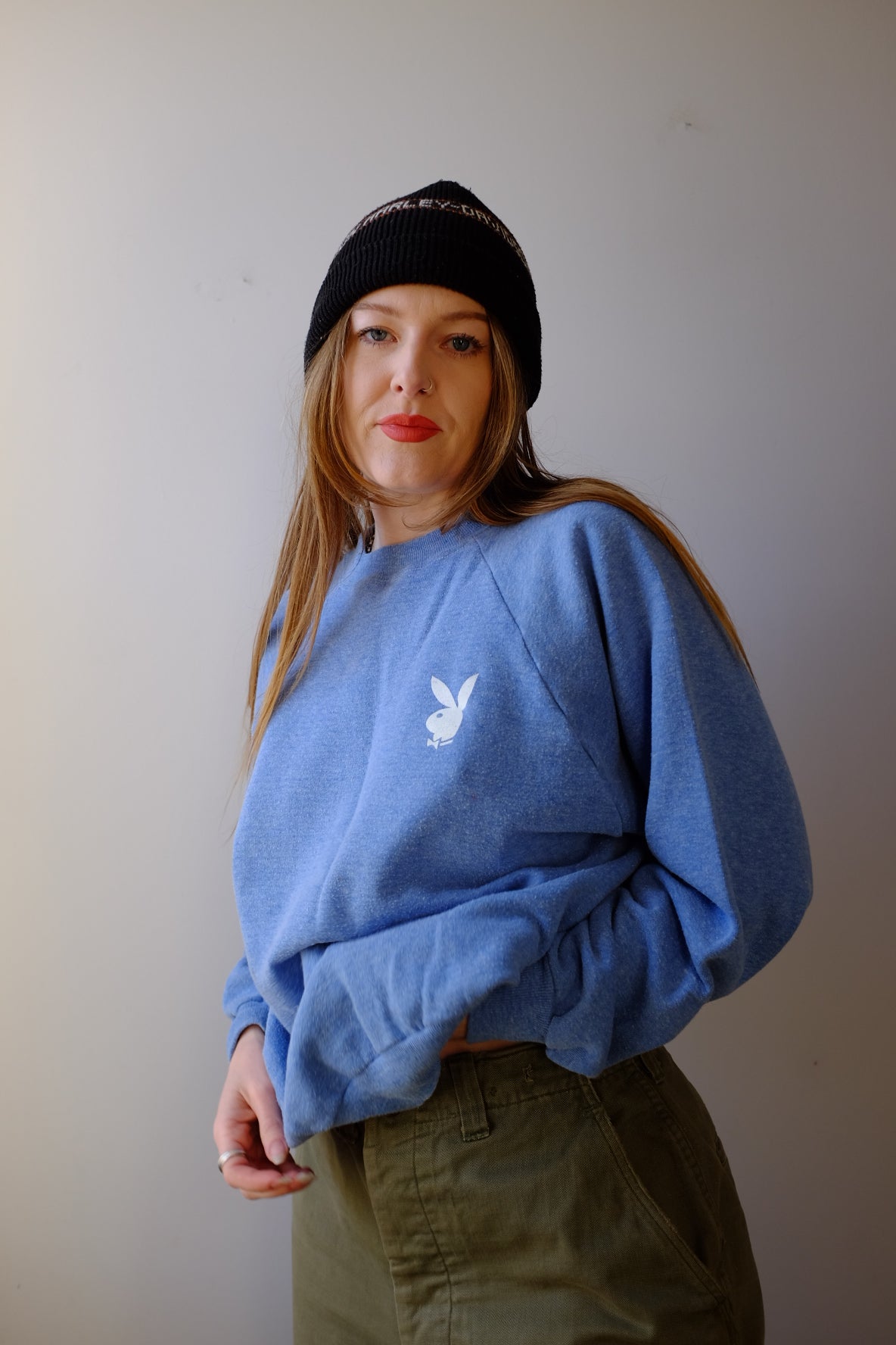 1970’s Playboy Blue Crew Neck L