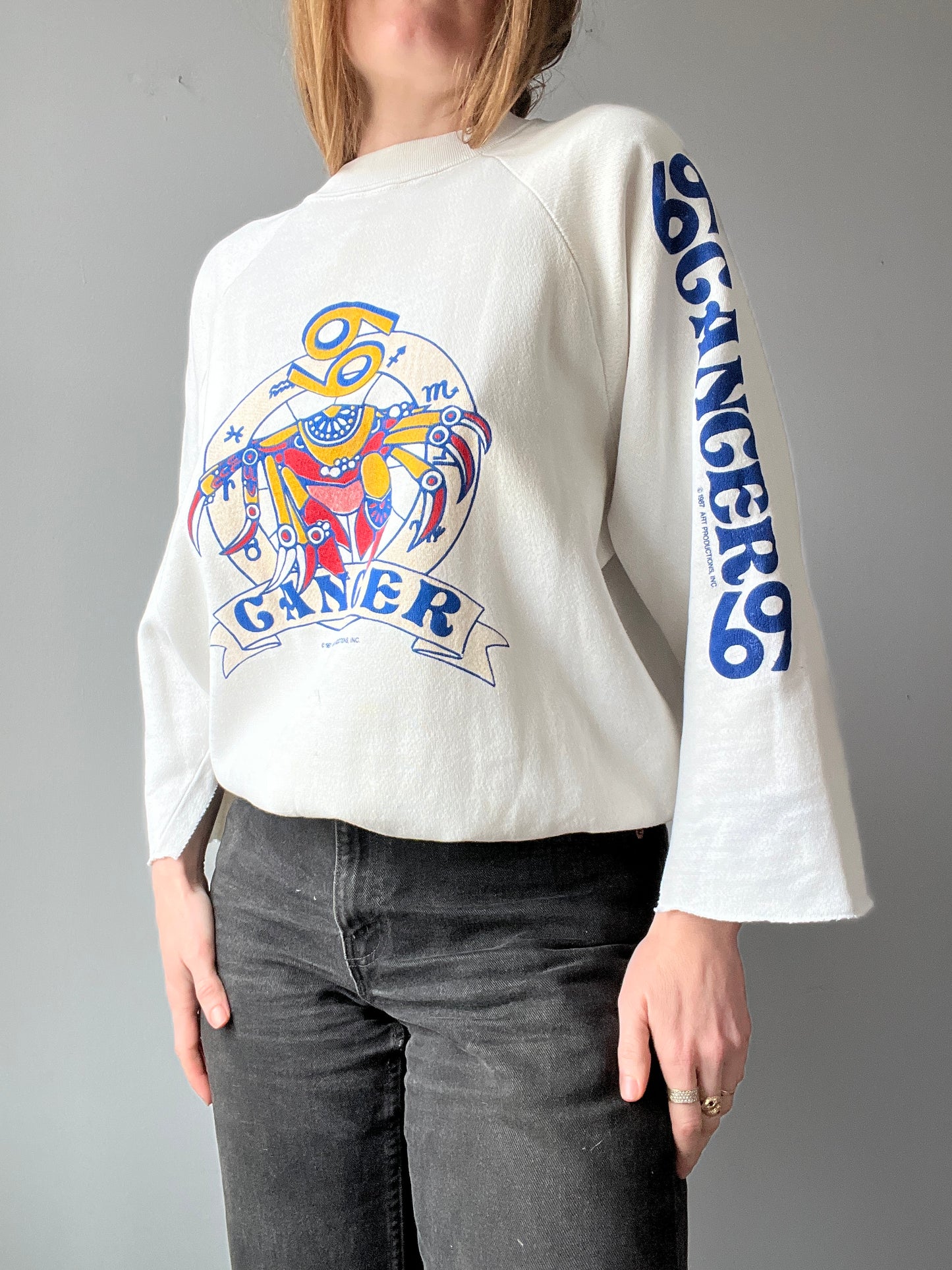 1980s Cancer Astrology Crew Neck L