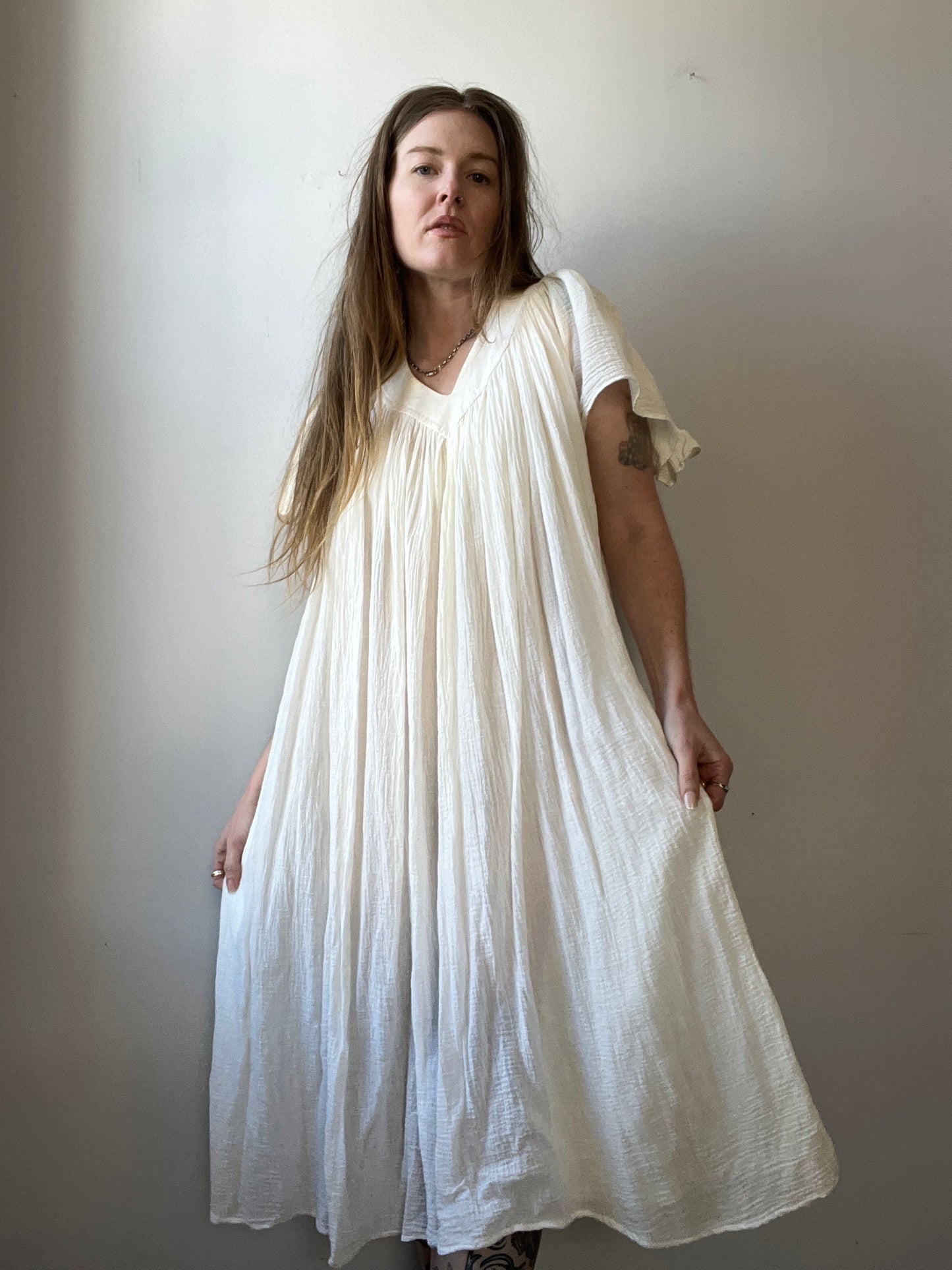 1970s Gauzy Cotton Amerikan Climax Dress