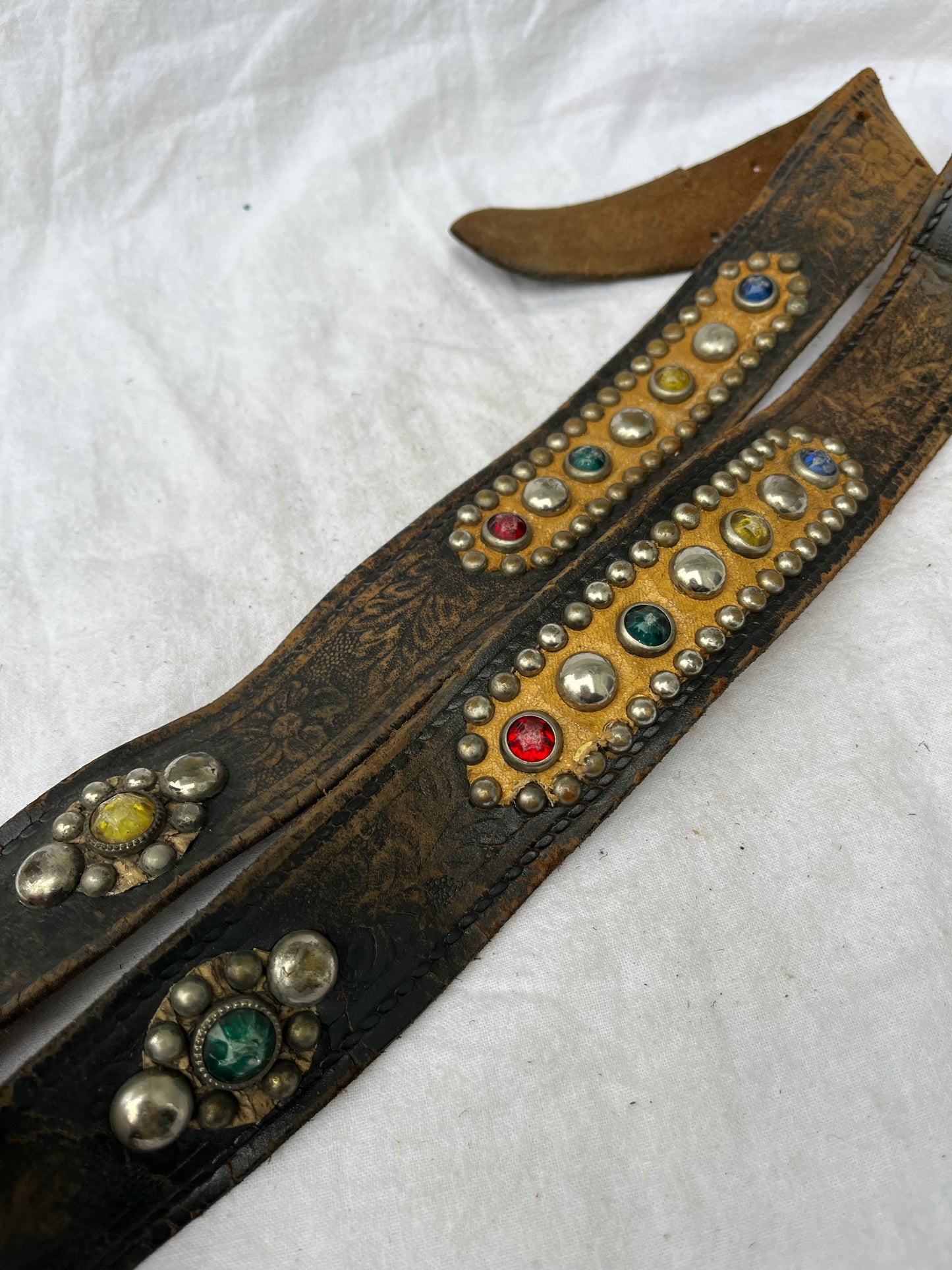 1950s Studded and Jeweled Western Belt 34”-39”