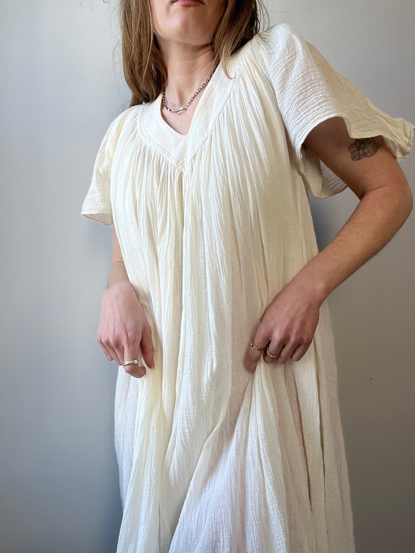 1970s Gauzy Cotton Amerikan Climax Dress