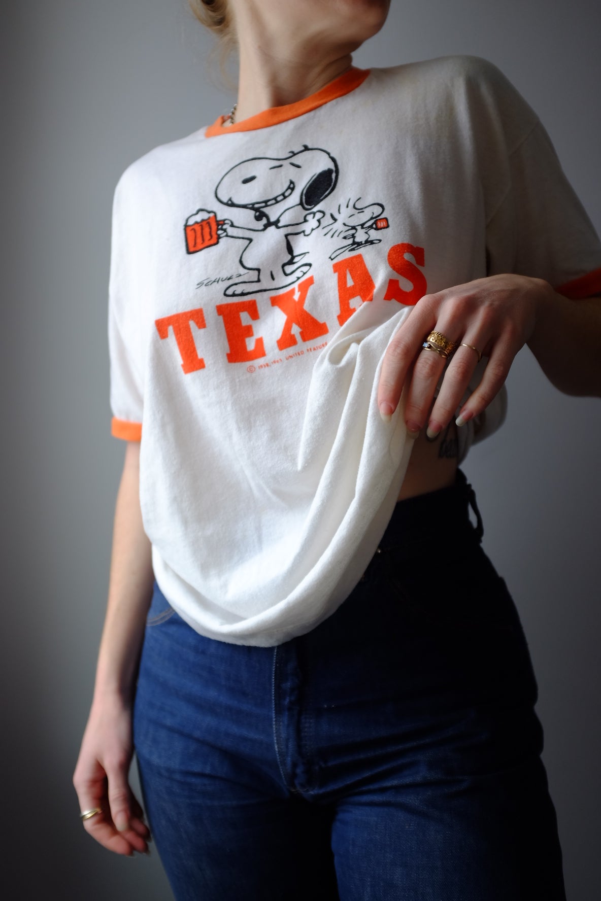 1980s Snoopy Texas Ringer