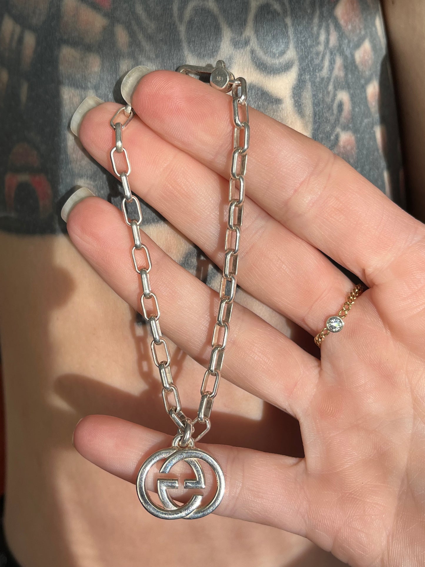 Authentic Gucci 925 Silver Chain Bracelet