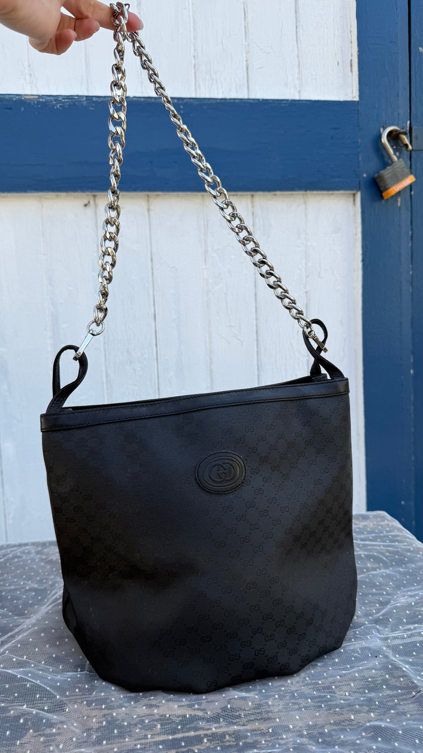 1980s Black Gucci Bag