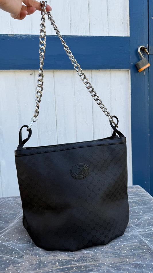 1980s Black Gucci Bag