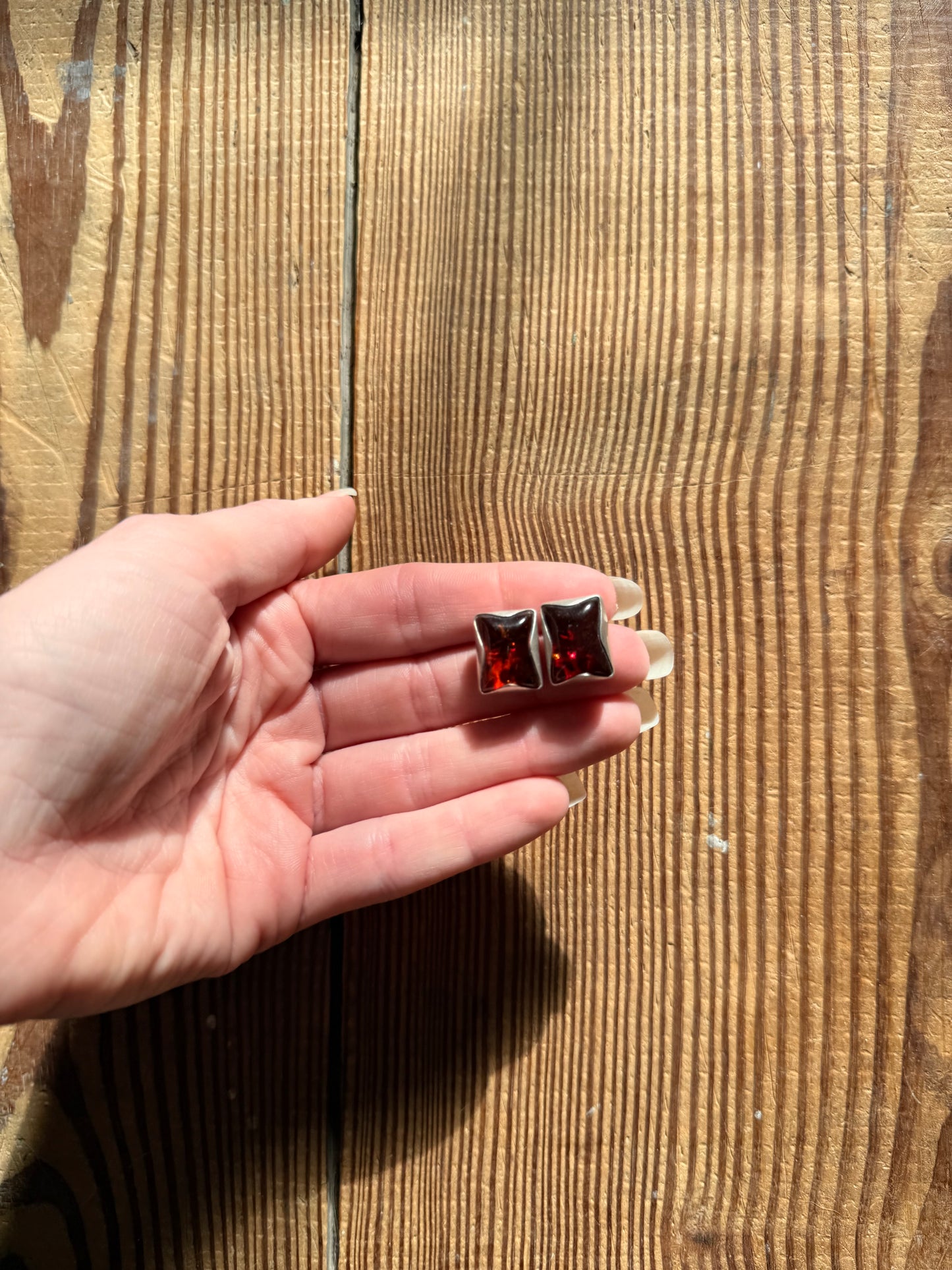 925 Silver & Amber Earrings