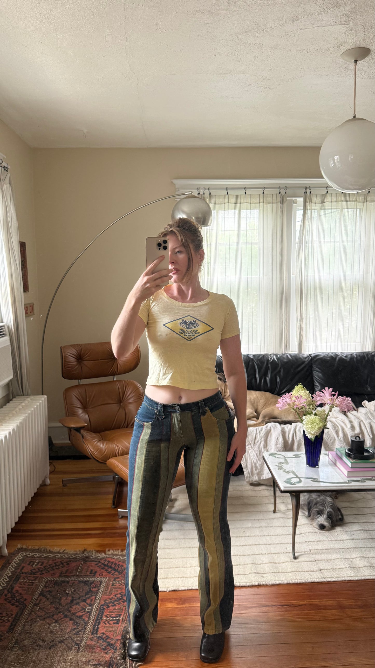 Y2K Striped Low Rise Denim Pants Marked Size 5