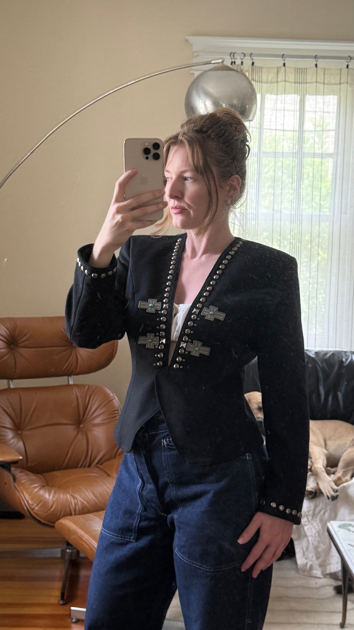 Double D Ranch Wool Fitted Jacket with Stud Detailing XS/S