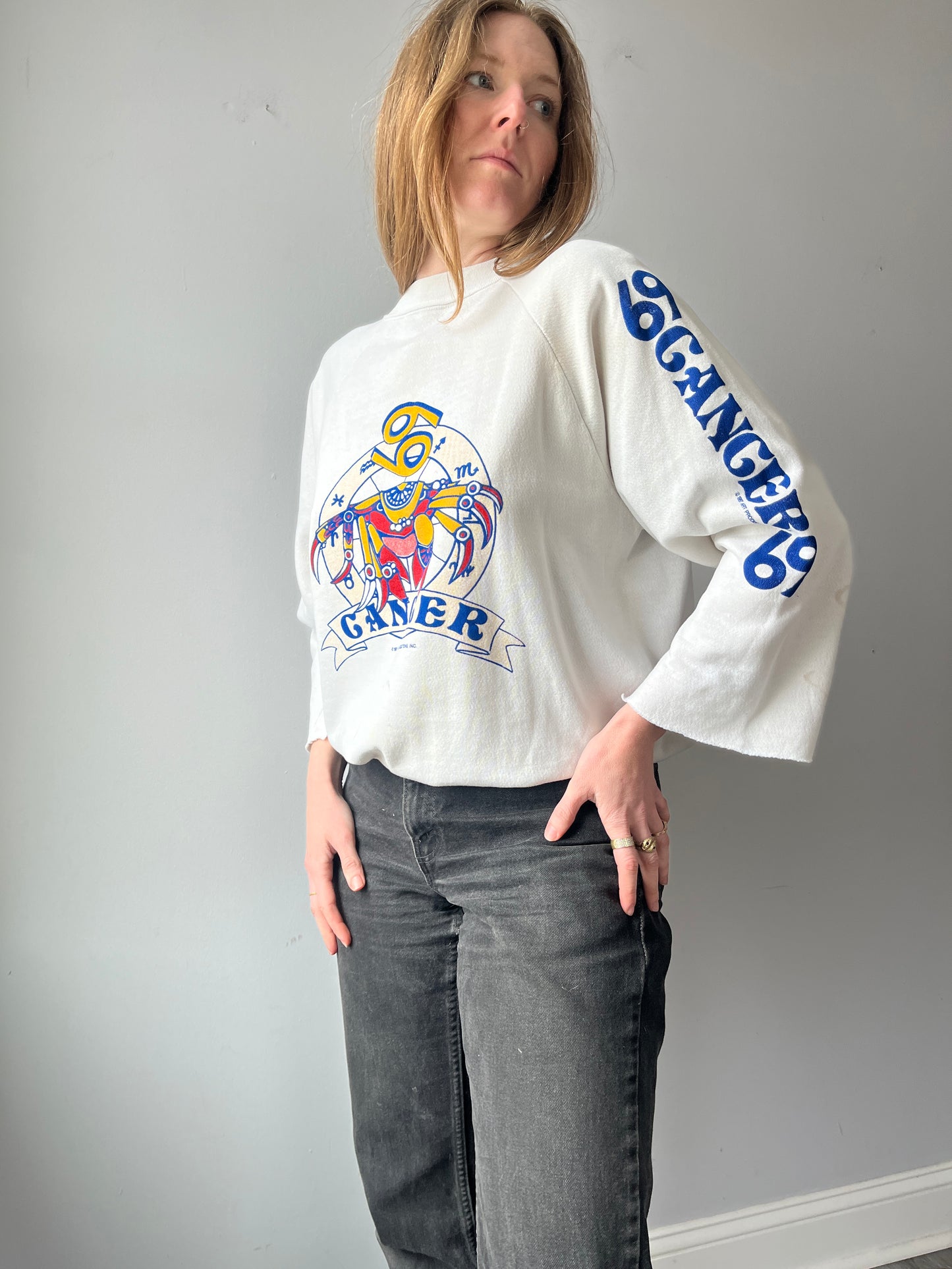 1980s Cancer Astrology Crew Neck L