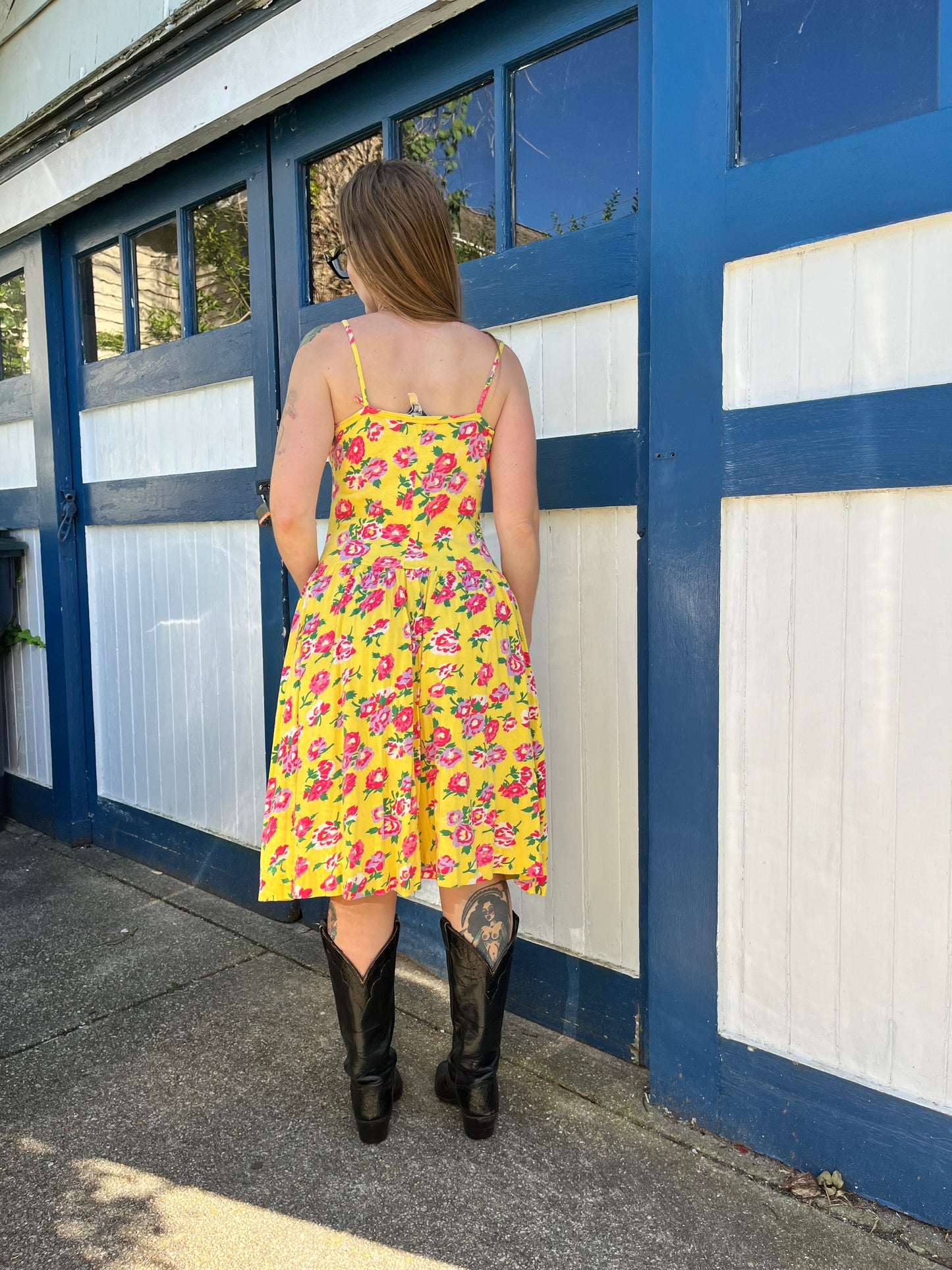 100% Cotton Adrienne Vittadini Yellow Dress