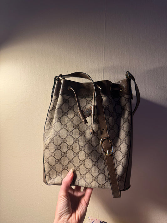 1980s Gucci GG Shoulder Bag