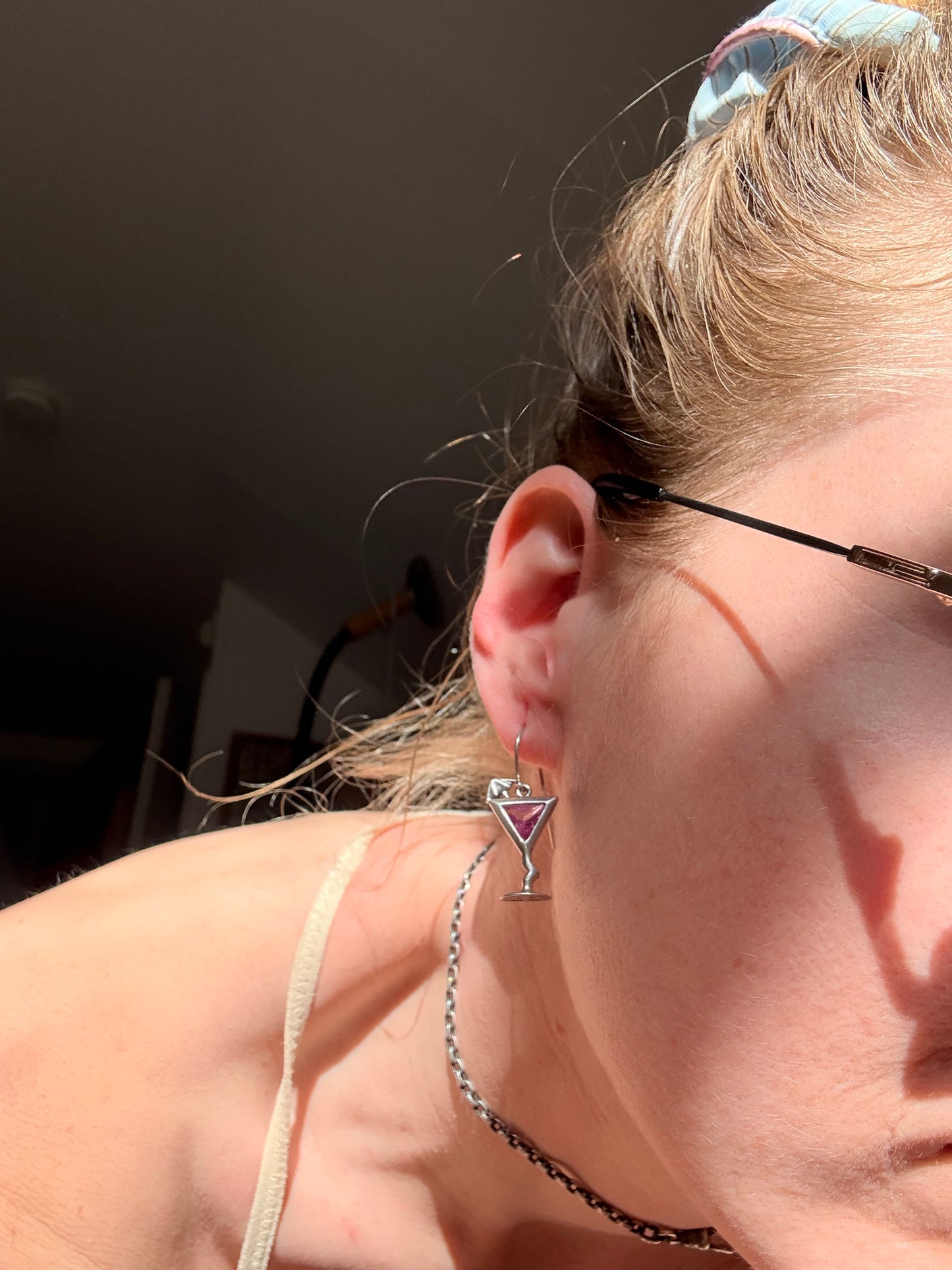 925 Silver Martini Glass Earrings