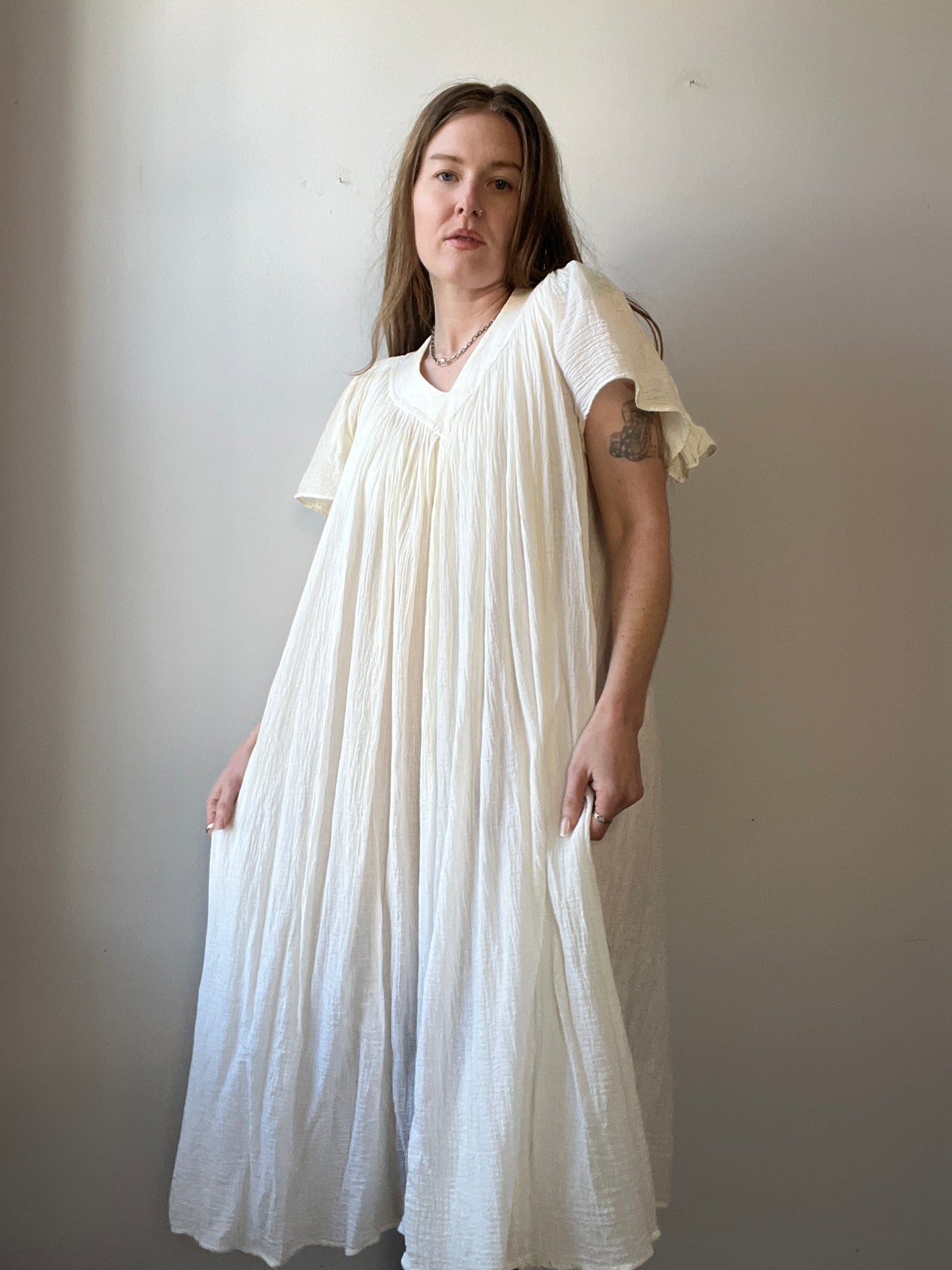 1970s Gauzy Cotton Amerikan Climax Dress