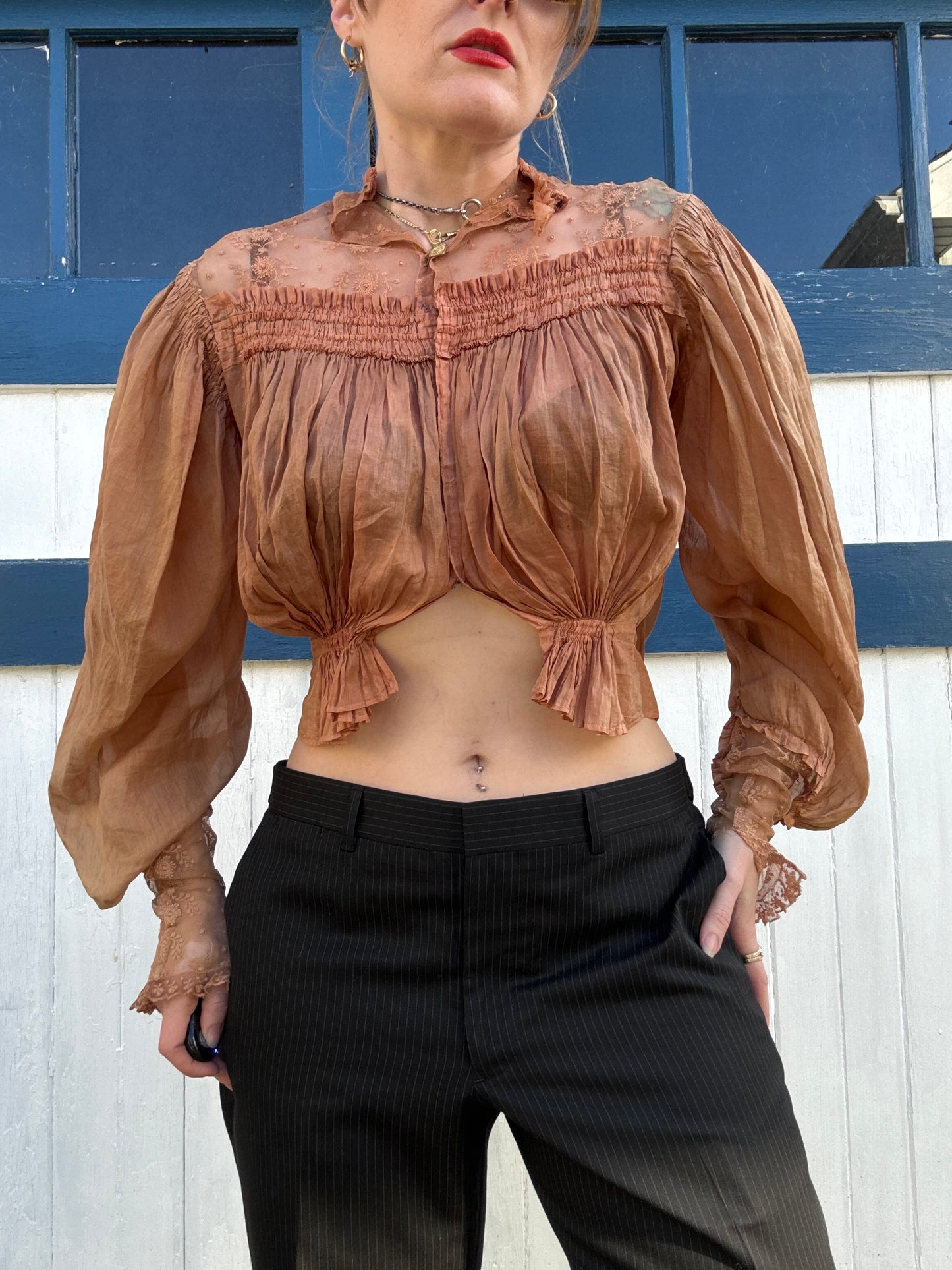 Victorian Era Corset Cover Lace Top As Is